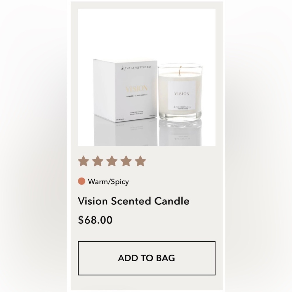 THE LYFESTYLE CO. Vision Scented Candle 8 oz. - Picture 2 of 4